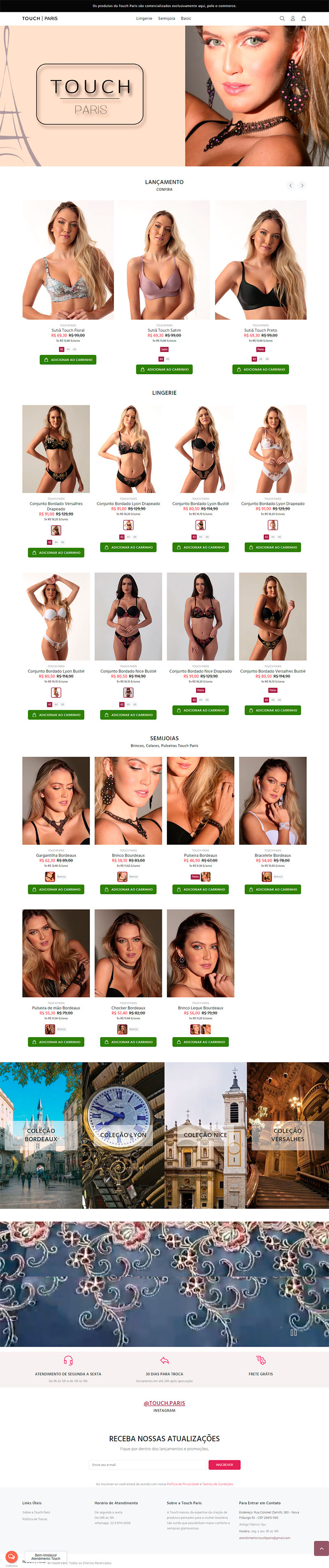 e-commerce da Touch Paris