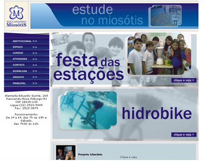site do educandário miosótis em 2008